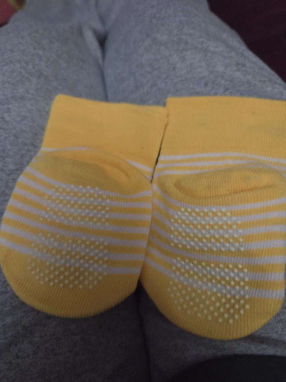 Cute Yellow Striped Baby Socks with Bee Applique NWOT